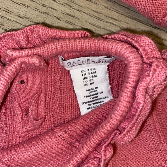 Pink knit long sleeve dress with matching hat - Picture 5 of 7